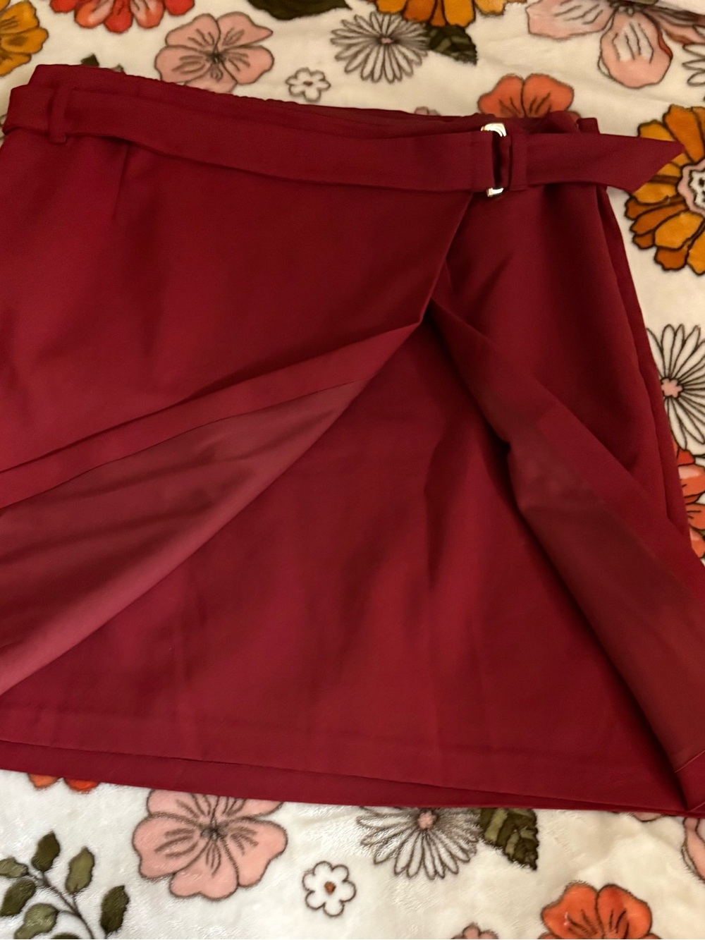 NWT White House Black Market Belted Rust Burnt Orange Skirt Size 12 - Picture 6 of 11